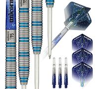 Unicorn Steel Tip Darts Set | Core XL T95 Series Style 1 | 95% Tungsten Barrels with Blue Accents | 24 g