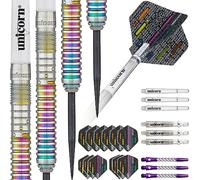 UNICORN Steel Tip Darts Set | DNA Professional Players Surname Morse Code Design | 90% Natural Tungsten Barrels with Multicolour Titanium Accents | Deluxe Presentation Packaging | 21g, 23g or 25g