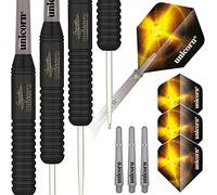 Unicorn Steel Tip Darts Set | Gary 'The Flying Scotsman' Anderson | Brass Barrels with Matt Black Coating | 22 g