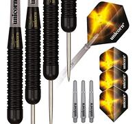 Unicorn Steel Tip Darts Set | Gary 'The Flying Scotsman' Anderson | Brass Barrels with Matt Black Coating | 25 g