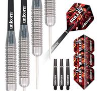 Unicorn Steel Tip Darts Set | Gary 'The Flying Scotsman' Anderson Bullet | Super Durable Natural Stainless Steel Barrels | 24 g