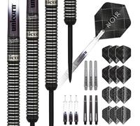 Unicorn Steel Tip Darts Set | Gary 'The Flying Scotsman' Anderson Noir | 90% Tungsten Barrels with Black Titanium Coating | 27 g Unicorn Black