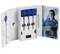 Unicorn Steel Tip Darts Set | Gary 'The Flying Scotsman' Anderson Phase 3, 5, 6 World Champion | 90% Natural Tungsten Barrels with Blue Accents | Presentation Packaging | 21g, 22g, 23g, 24g, 25g, 27g