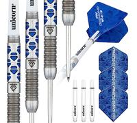 Unicorn Steel Tip Darts Set | Ian 'Diamond' White Maestro Phase 2 | 90% Natural Tungsten Barrels with Blue Diamond Accents | 25 g