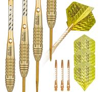 Unicorn Steel Tip Darts Set | John Lowe World Champion Phase 3 Golden | 90% Tungsten Barrels & Volute Points | 23 g in Gold Unicorn Gold