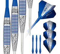 Unicorn Steel Tip Darts Set | Sigma 900 | 90% Natural Tungsten Barrels with Blue Accents & Volute Points | 25 g
