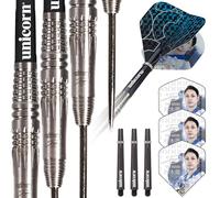 Unicorn Steel Tip Darts Set | Tōru Suzuki Contender Phase 2 | 90% Natural Tungsten Barrels | Gripper 4 Shafts | 22 g