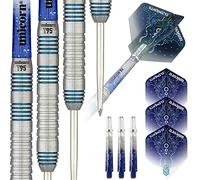 Unicorn Steel Tip Professional Darts Set | Core T95 Series Style 2 | 95% Tungsten Barrels with Blue Accents | 21 g