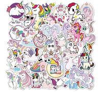Unicorn Stickers 50 Pcs, Cute Cartoon Stickers Waterproof Vinyl Decals for Scrapbook Notebook Laptop Suitcase Guitar Skateboard, Kids Girls Boys Gift