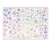 Unicorn Stickers Temporary Tattoos for Girls,Kids,10 Sheet Unicorn Transfer Tattoos Kids Tattoos,Waterproof Stick on Tattoos for Kids Girls Children Adults Unicorn Theme Birthday Party Bags Fillers