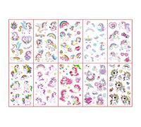 Unicorn Stickers Temporary Tattoos for Girls,Kids,10 Sheet Unicorn Transfer Tattoos Kids Tattoos,Waterproof Stick on Tattoos for Kids Girls Children Adults Unicorn Theme Birthday Party Bags Fillers