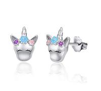Unicorn Stud Earrings S925 Sterling Silver Unicorns Screw Back Earrings Jewelry Sensitive Piercing Earrings Birthday Gift for Women Girlfriend Daughter