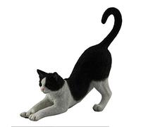 UNICORN STUDIO Tuxedo Cat, Black and White, Stretching, Statue Figurine, Polystone