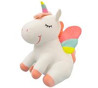 Unicorn Stuffed Animal Toys Cute Soft Unicorn Plush Hugging Pillow with Rainbow Wings Kawaii Toy for Kids Girls (25CM/9.8Inch, White)