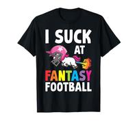 Unicorn Suck Fantasy Football Player Fall Season Touchdown T-Shirt