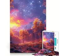Unicorn Sunset Forest Jigsaw Puzzle 1000 Think Boost Game Tight Lock No Loose Pieces Interactive Brain Challenge for Home (38x26cm)