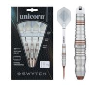 Unicorn Steel Tip Darts Set | Swytch | 80% Natural Tungsten Barrels with Rosso Accents & Rosso Volute Converta Points | 23 g