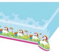 Amscan 9902104 - Rainbow Unicorn Kids Birthday Party Plastic Table Cover - 1.2m x 1.8m