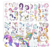 Unicorn Tattoo Set, 22 Sheets with 10 Luminous and 12 Sheets Unicorn Fake Tattoos for Children, Skin-Friendly, Temporary Tattoos, Ideal Gifts for Children's Birthdays and First Day at School