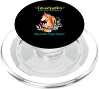 Unicorn Teacher Cute Make Magic Happen Cute Funny Floral PopSockets PopGrip for MagSafe