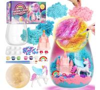 Unicorn Terrarium Craft Kit for Girls - DIY LED Moon Lamp Night Light with Glowing Stars & Rainbow Decor, Magical Arts & Crafts Toy, Christmas Birthday Gift for Kids Ages 5-12