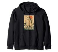 Unicorn The Great Wave off Kanagawa Zip Hoodie