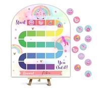 Unicorn Theme Wooden Reward Chart, Behavior Reward Charts, Incentive Responsibility Chart for Girls Kids Toddlers Chore Homework Good Habits Assignments Attendance, 01