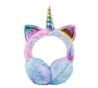 Unicorn Thermal Earmuffs Winter Ear Covers Cold Resistant Faux Rabbit Fur Over the Head Design Adjustable Ear Cups Windproof Plush Earmuffs for Winter Outdoor (Light Purple, 2 15 Years)