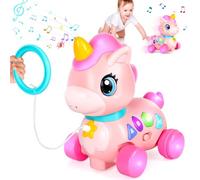 Unicorn Toy for Baby 6-12-18 Months with Music and Lights, Explore Bilingual Educational for Toddler Sensory Development, Learning to Walk, Move and Crawl