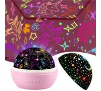 Unicorn Toys for 1-9 Year Old Girls,Star Projector Night Light for Kids Toys for 3-8 Year Old Girls 2 in 1 Cute Toys Christmas Birthday Gifts for Age