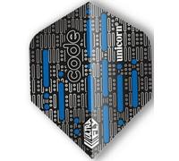 Unicorn UltraFly Dart Flights | Code Blue Design | Ultra Durable 100 Micron Polyester PET | Standard Plus Shape