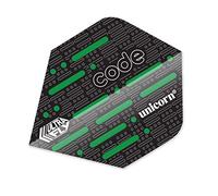 Unicorn UltraFly Dart Flights | Code Green Design | Ultra Durable 100 Micron Polyester PET | Standard Plus Shape