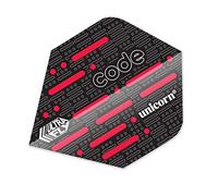 Unicorn UltraFly Dart Flights | Code Red Design | Ultra Durable 100 Micron Polyester PET | Standard Plus Shape