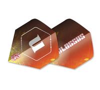 Unicorn Ultrafly Dart Flights | Colossus Orange & Yellow Explosion Design | Big Wing Shape | Durable 100 Micron Polyester PET | Set of 3