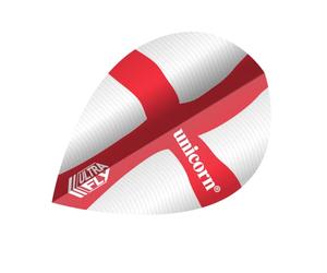 Unicorn UltraFly Dart Flights | England St George Cross Flutter Design | Ultra Durable 100 Micron Polyester PET | Xtra Shape