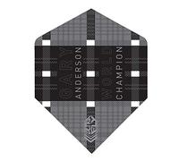 Unicorn UltraFly Dart Flights | Gary Anderson World Champion Black Tartan Design | Standard Plus Shape| Ultra Durable 100 Micron Polyester PET
