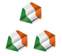 Unicorn UltraFly Dart Flights | Ireland Tricolour Flag Design | Standard Plus Shape | Ultra Durable 100 Micron Polyester PET (Pack of 3)