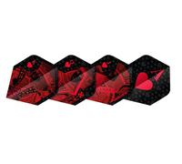 Unicorn UltraFly Dart Flights | Royal Flush Design | Ultra Durable 100 Micron Polyester PET | Red | Standard Plus Shape