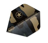 Unicorn Ultrafly Dart Flights | Top Brass Camouflage Star Design | Standard Plus Shape | Durable 100 Micron Polyester PET | Set of 3