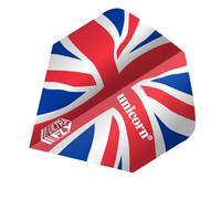 Unicorn UltraFly Dart Flights | UK Union Jack Flutter Design | Ultra Durable 100 Micron Polyester PET | Big Wing Shape