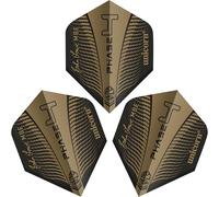 Unicorn Ultrafly John Lowe Phase 4 | Darts Flights | Phase 4 Feather Design Gold & Black | Standard Plus Shape | Durable 100 Micron Polyester PET | Set of 3