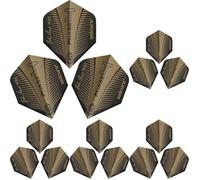 Unicorn Ultrafly John Lowe Phase 4 | Darts Flights | Phase 4 Feather Design Gold & Black | Standard Plus Shape | Durable 100 Micron Polyester PET | Set of 3 (Pack of 5)