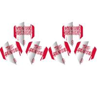 Unicorn Ultrafly Mensur Suljovic | Darts Flights | The Gentle Austrian Flag Design Red & White | Big Wing Shape | Durable 100 Micron Polyester PET | Set of 3 (Pack of 2)