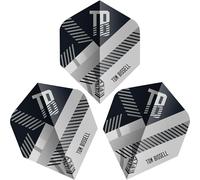 Unicorn Ultrafly Tom Bissell | Darts Flights | Geometric Design with TB Initials Black & Grey | Standard Plus Shape | Durable 100 Micron Polyester PET | Set of 3
