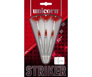 Unicorn Unisex's STRIKER TYPE 1 80% TUNGSTEN STEEL TIP DARTS, Red, 22g