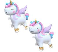 Unicorn Walking Balloon with Wheels Set of 2