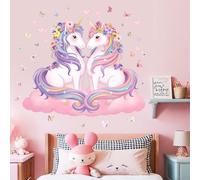 Unicorn Wall Decals for Girls Bedroom: Pink Cloud Heart Wall Stickers - Peel and Stick Vinyl Decor for Girls Kids Room Ages 1-12 Years