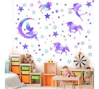 Unicorn Wall Decals Stickers, Glow in The Dark Stars for Ceiling, Glow Unicorn Stars Planet Ceiling Stickers, for Nursery Girls Boys, Kids Bedroom, Living Room, Home