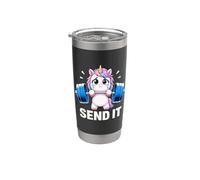 Unicorn Weightlifting Send It Cute Gym Motivation Stainless Steel Insulated Tumbler