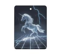Unicorn White Thundering Mythical Rearing Horse Car Air Freshener Hanging Aromatherapy Tablets Car Accessories Rearview Mirror Pendant Decor